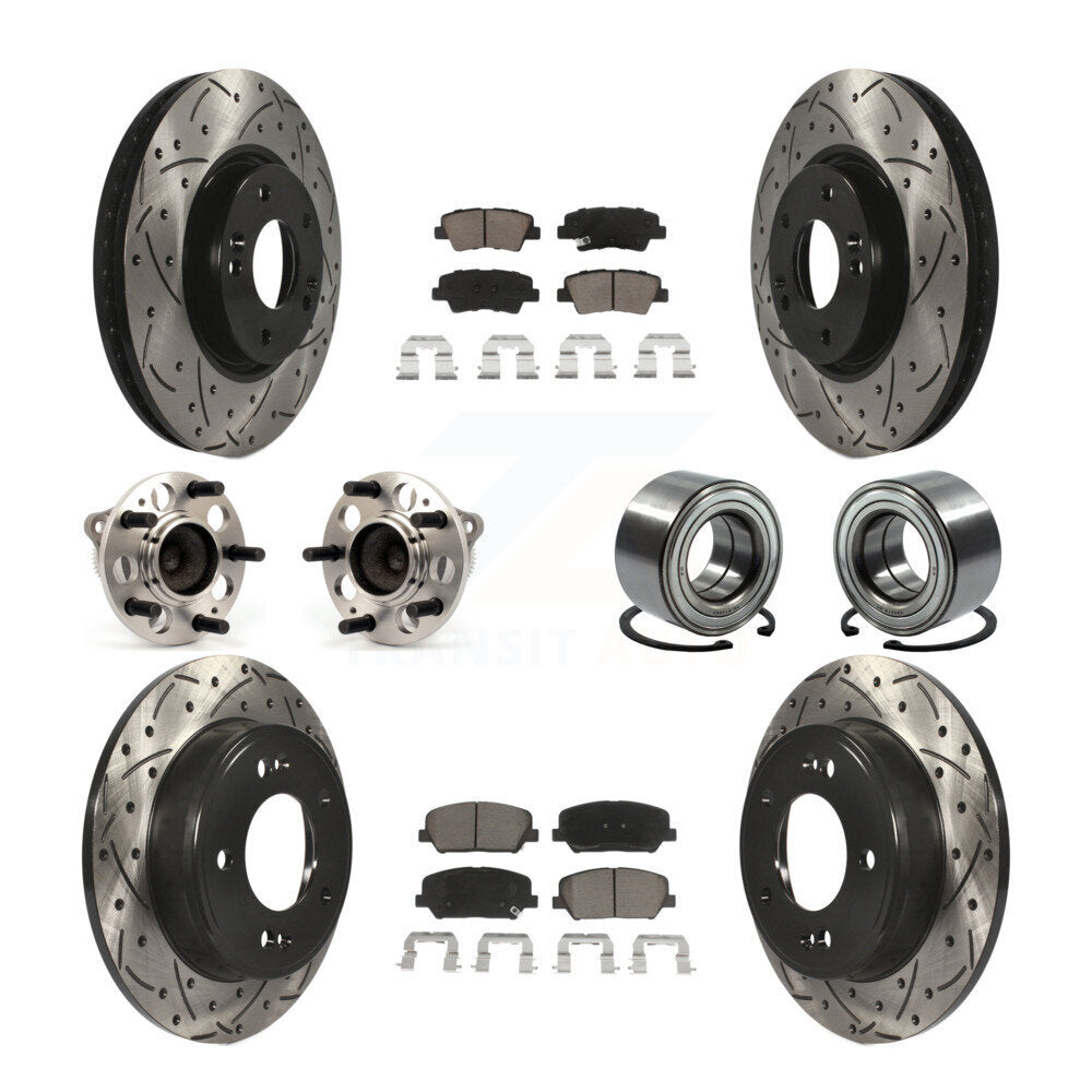Kit de plaquettes de Rotor de frein, roulement de moyeu avant et arrière (10 pièces) pour Kia Forte Forte5 Kou