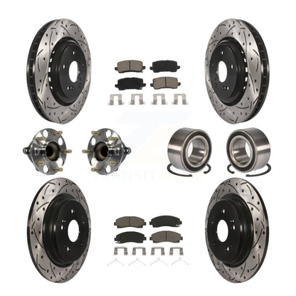 Kit de plaquettes de rotor de frein revêtues de roulement de moyeu avant et arrière (10 pièces) pour Acura TLX FW 15-20