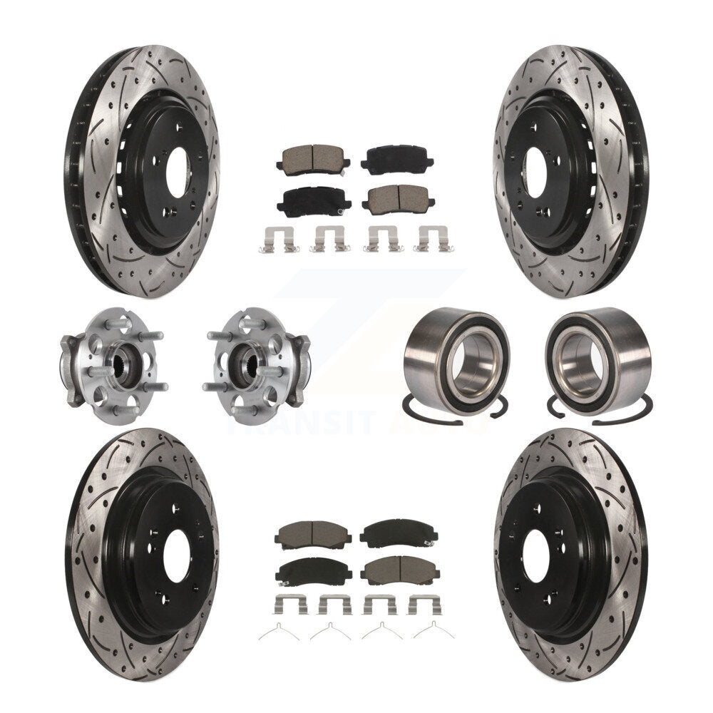 Kit de plaquettes de rotor de frein revêtues de roulement de moyeu avant et arrière (10 pièces) pour Acura TLX AW 15-20