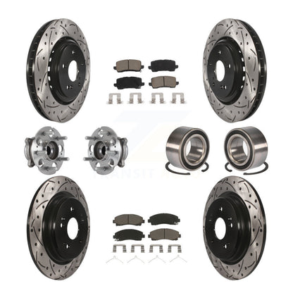 Kit de plaquettes de rotor de frein revêtues de roulement de moyeu avant et arrière (10 pièces) pour Acura TLX AW 15-20