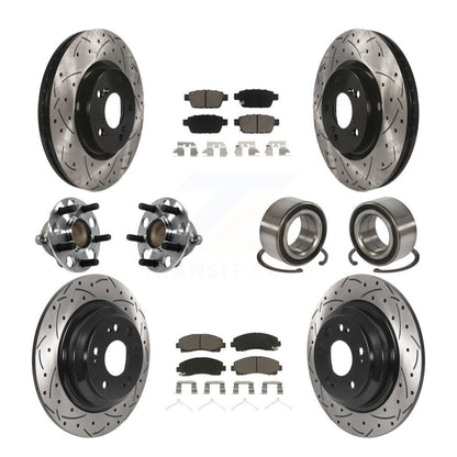 Kit de rotors et plaquettes de frein à disque revêtus de roulement de moyeu avant et arrière (10 pièces) pour Acura T