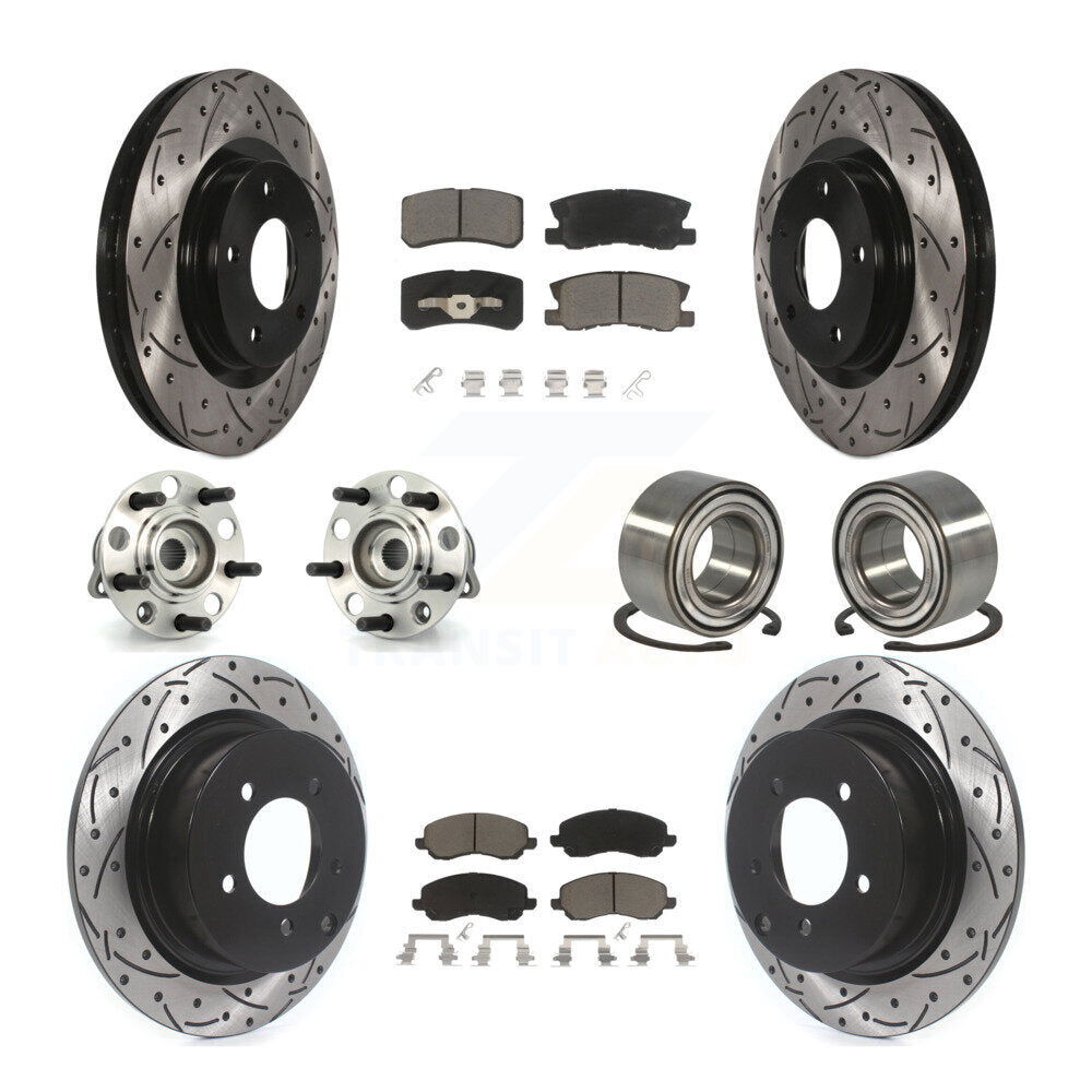 Kit de plaquettes de rotor de frein, roulement de moyeu avant et arrière (10 pièces) pour Jeep Patriot Compas