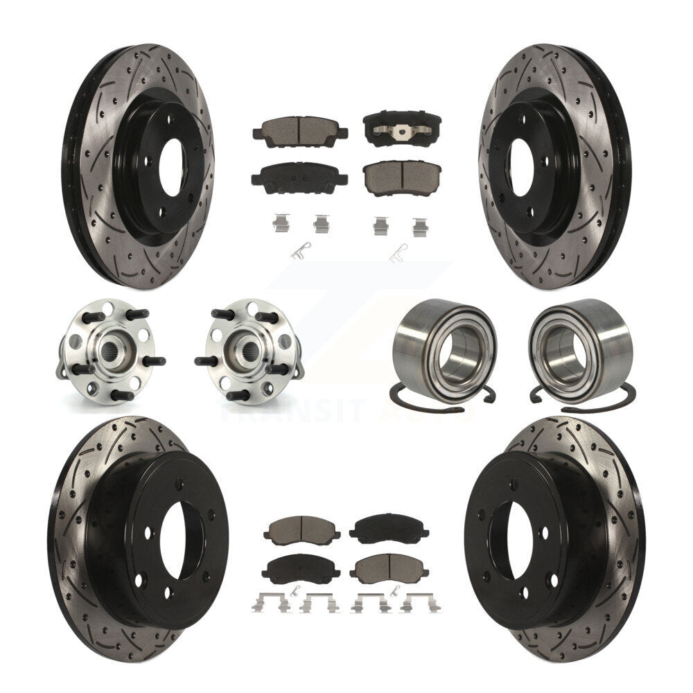 Kit de plaquettes de rotor de frein, roulement de moyeu avant et arrière (10 pièces) pour Jeep Patriot Compas