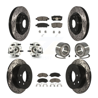 Kit de plaquettes de rotor de frein, roulement de moyeu avant et arrière (10 pièces) pour Jeep Patriot Compas