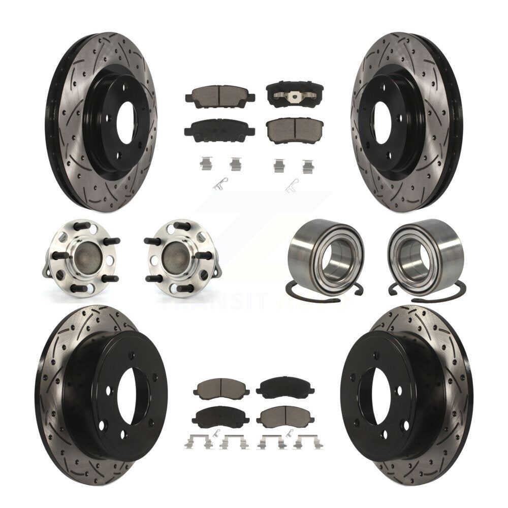 Kit de plaquettes de rotor de frein, roulement de moyeu avant et arrière (10 pièces) pour Jeep Patriot Compas