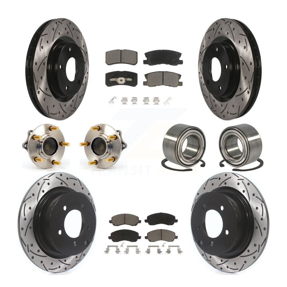 Kit de rotor et de plaquettes de frein revêtus de roulement de moyeu avant et arrière (10 pièces) pour Mitsubishi Lance