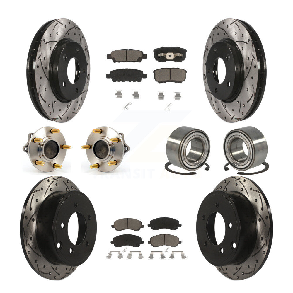 Kit de rotor et de plaquettes de frein revêtus de roulement de moyeu avant et arrière (10 pièces) pour Mitsubishi Lance