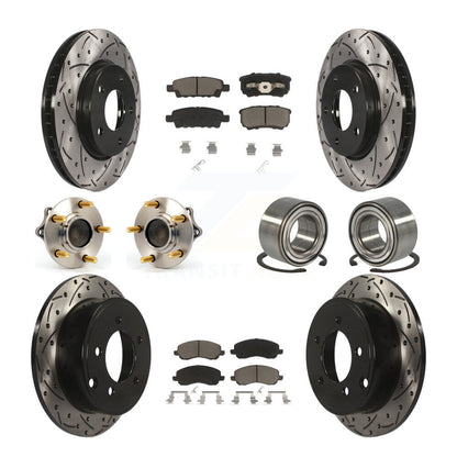 Kit de rotor et de plaquettes de frein revêtus de roulement de moyeu avant et arrière (10 pièces) pour Mitsubishi Lance