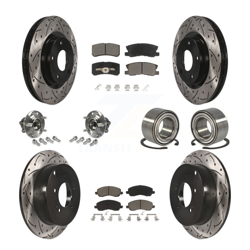 Kit de plaquettes de rotor de frein, roulement de moyeu avant et arrière (10 pièces) pour Mitsubishi Outlande