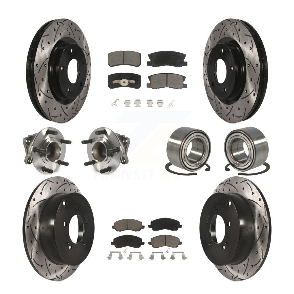 Kit de plaquettes de rotor de frein, roulement de moyeu avant et arrière (10 pièces) pour Mitsubishi Outlande