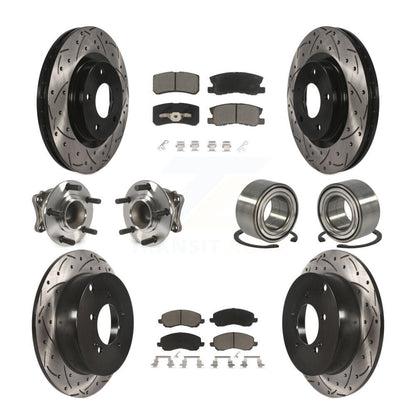 Kit de plaquettes de rotor de frein, roulement de moyeu avant et arrière (10 pièces) pour Mitsubishi Outlande