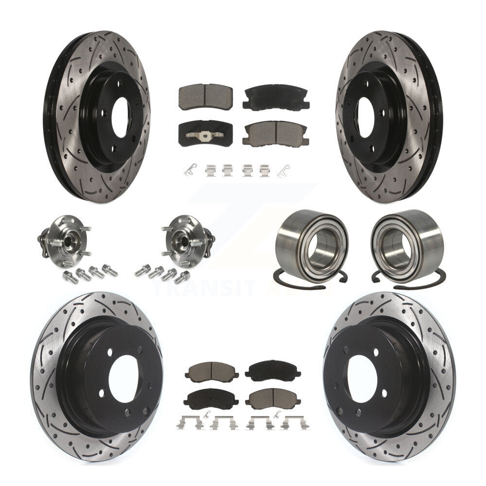 Kit de plaquettes de rotor de frein, roulement de moyeu avant et arrière (10 pièces) pour Mitsubishi Outlande