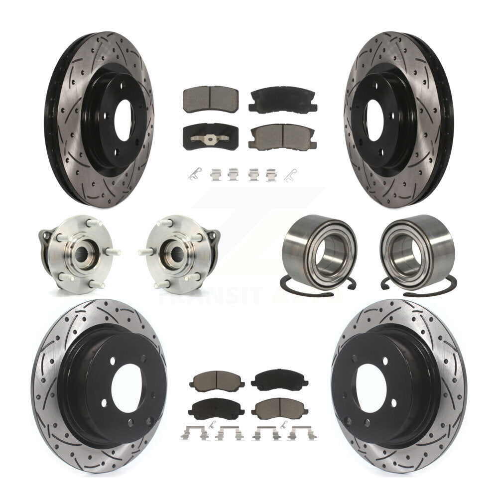 Kit de plaquettes de rotor de frein, roulement de moyeu avant et arrière (10 pièces) pour Mitsubishi Outlande