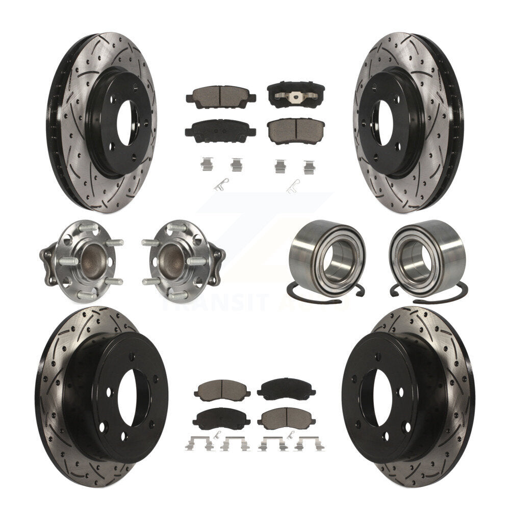 Kit de rotor et de plaquettes de frein revêtus de roulement de moyeu avant et arrière (10 pièces) pour Mitsubishi Lance