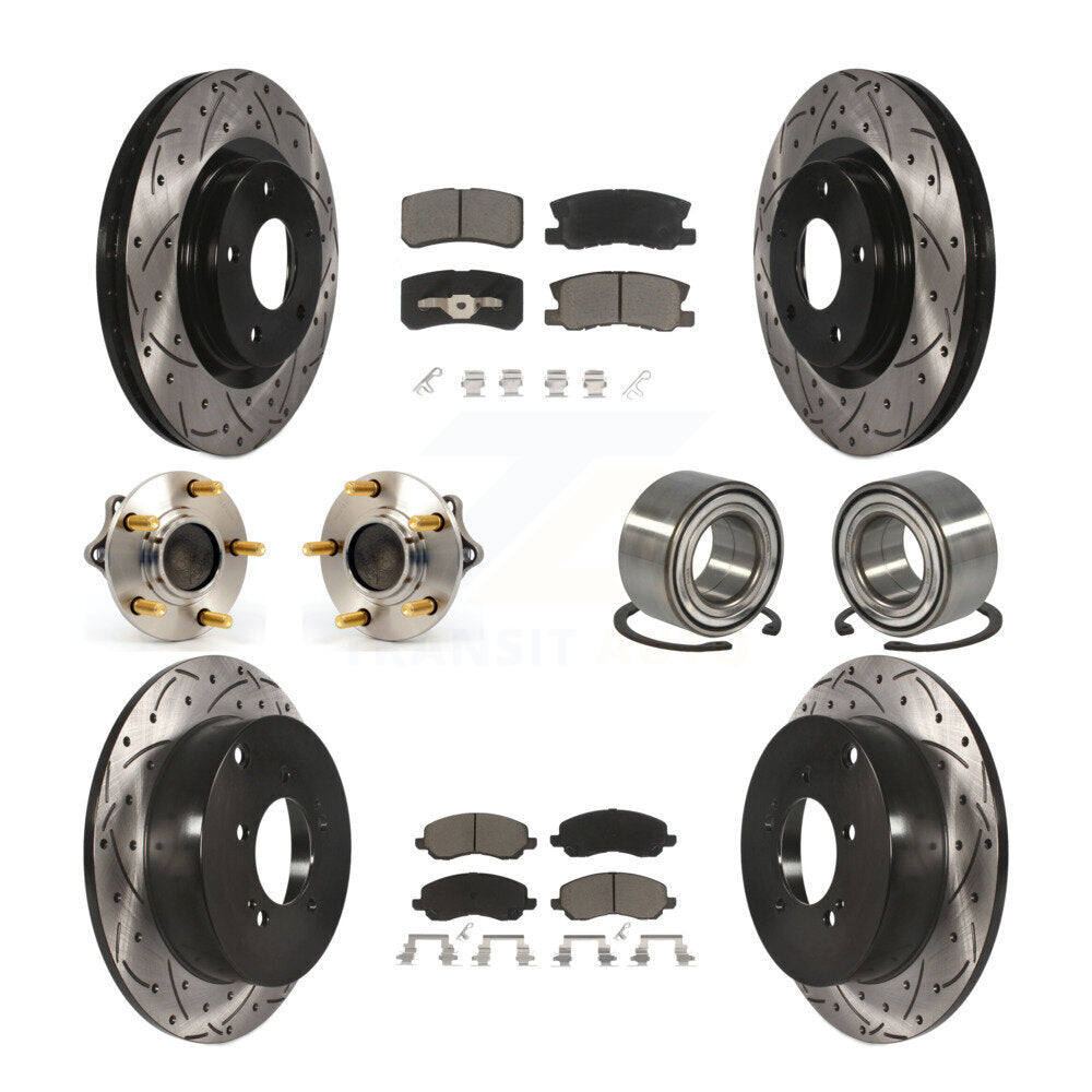 Kit de plaquettes de rotor de frein, roulement de moyeu avant et arrière (10 pièces) pour Mitsubishi Outlande