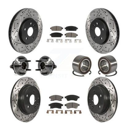 Kit de plaquettes de rotor de frein enduites de roulement de moyeu avant et arrière (10 pièces) pour Chevrolet Sonic R