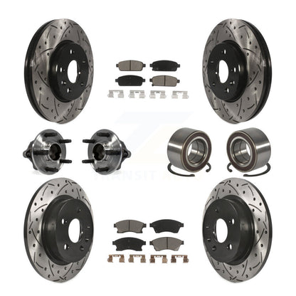 Kit de rotor et de plaquettes de frein revêtus de roulement de moyeu avant et arrière (10 pièces) pour Chevrolet Soni