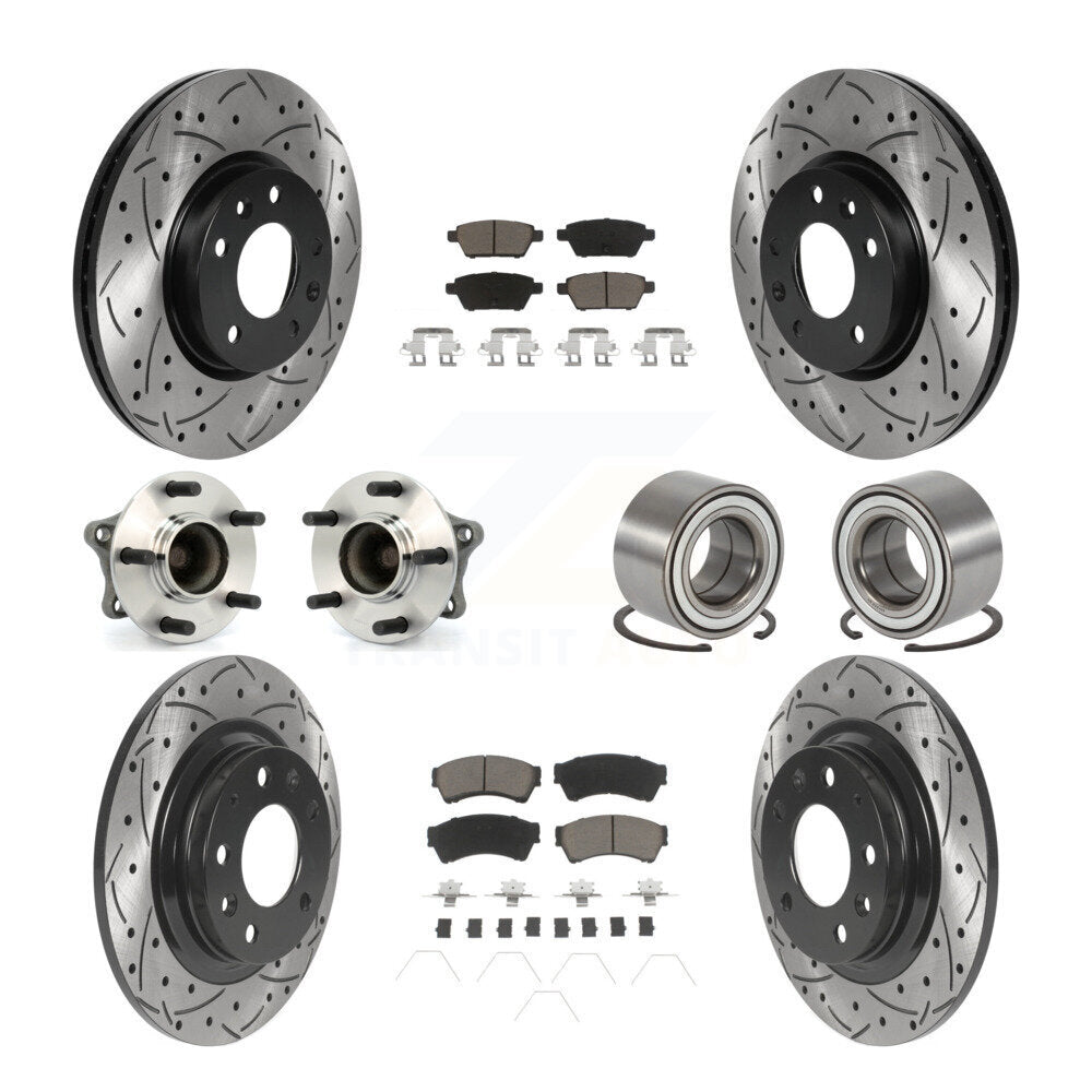 Kit de plaquettes de rotor de frein enduites de roulement de moyeu avant et arrière (10 pièces) pour Mazda 6 3.7 09-13