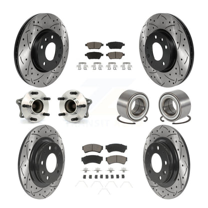 Kit de plaquettes de rotor de frein enduites de roulement de moyeu avant et arrière (10 pièces) pour Mazda 6 3.7 09-13
