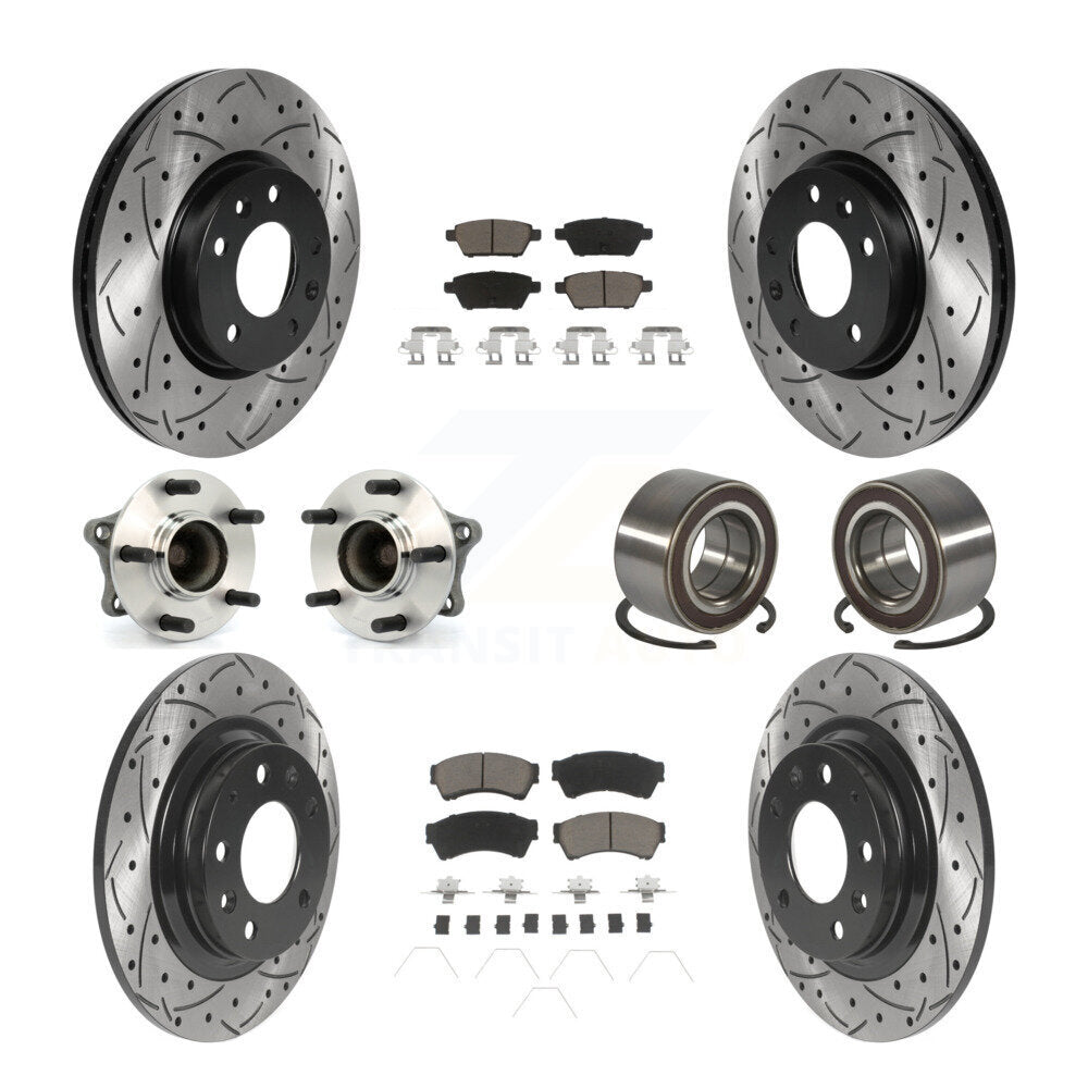 Kit de plaquettes de rotor de frein enduites de roulement de moyeu avant et arrière (10 pièces) pour Mazda 6 2.5 09-13