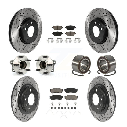 Kit de plaquettes de rotor de frein enduites de roulement de moyeu avant et arrière (10 pièces) pour Mazda 6 2.5 09-13