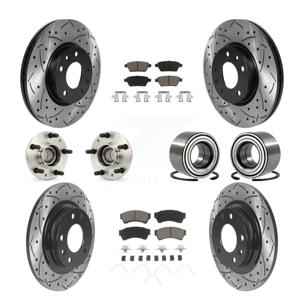 Kit de plaquettes de Rotor de frein revêtues de roulement de moyeu avant et arrière (10 pièces) pour Ford Fusion Mazda