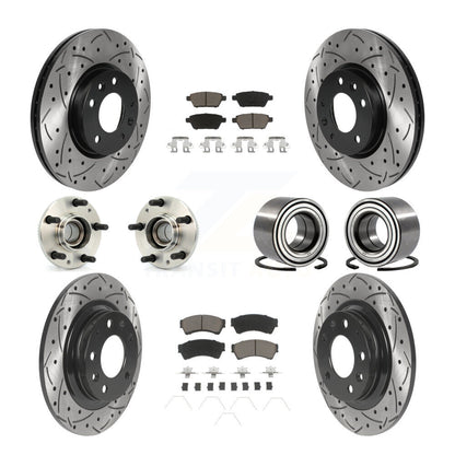 Kit de plaquettes de Rotor de frein revêtues de roulement de moyeu avant et arrière (10 pièces) pour Ford Fusion Mazda
