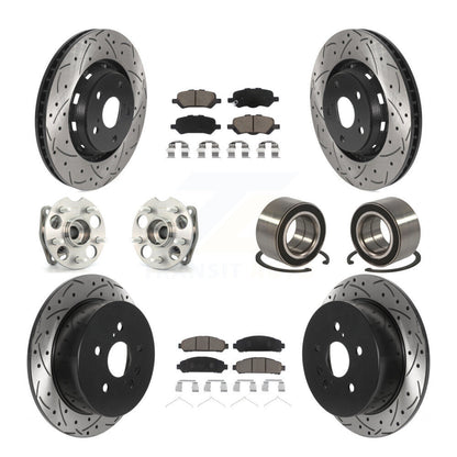 Kit de rotors et plaquettes de frein revêtus de roulement de moyeu avant et arrière (10 pièces) pour Toyota Venza AW