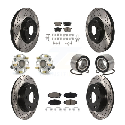 Kit de plaquettes de Rotor de frein, roulement de moyeu avant et arrière (10 pièces) pour Honda Civic Acura CS