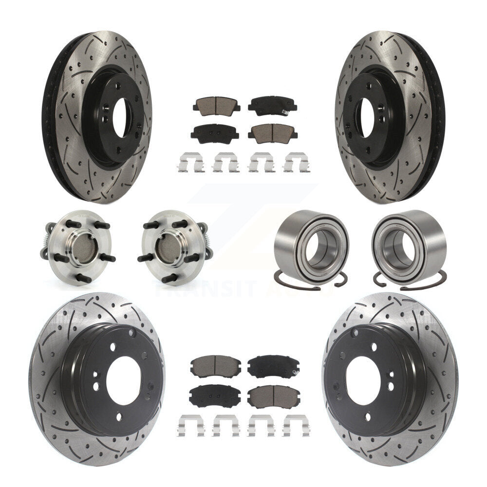 Kit de plaquettes de Rotor de frein à disque revêtu de roulement de moyeu avant et arrière (10 pièces) pour Hyundai Sonat