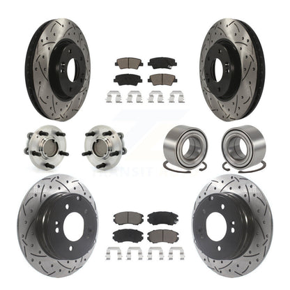 Kit de plaquettes de Rotor de frein à disque revêtu de roulement de moyeu avant et arrière (10 pièces) pour Hyundai Sonat