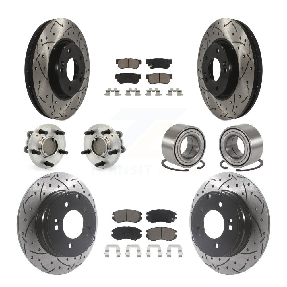 Kit de plaquettes de Rotor de frein à disque revêtu de roulement de moyeu avant et arrière (10 pièces) pour Hyundai Sonat