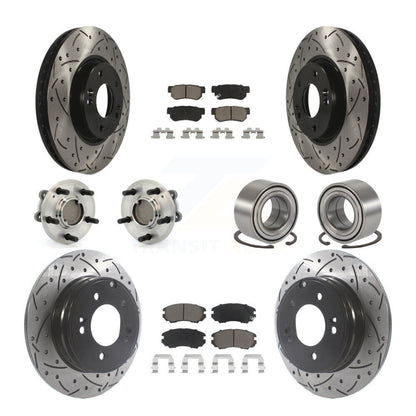 Kit de plaquettes de Rotor de frein à disque revêtu de roulement de moyeu avant et arrière (10 pièces) pour Hyundai Sonat