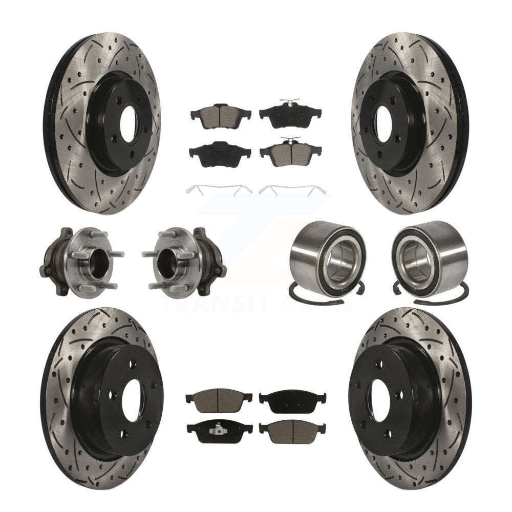 Kit de plaquettes de rotor de frein, roulement de moyeu avant et arrière (10 pièces) pour Ford Transit Connect