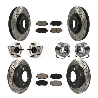 Kit de rotors et plaquettes de frein revêtus de roulement de moyeu avant et arrière (10 pièces) pour Hyundai Veloste