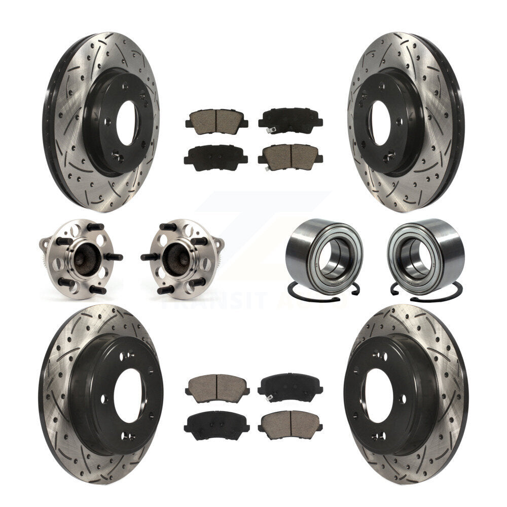 Kit de plaquettes de Rotor de frein revêtues de roulement de moyeu avant et arrière (10 pièces) pour Hyundai Veloster G