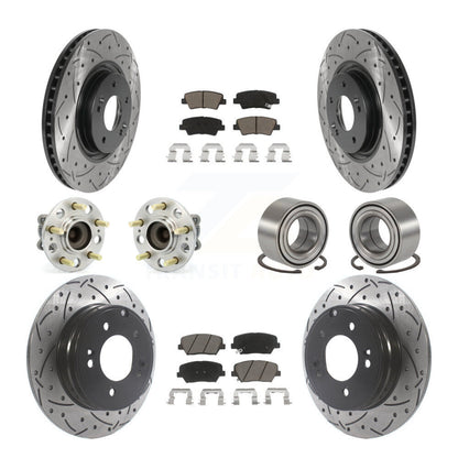 Kit de plaquettes de rotor de frein à disque revêtues de roulement de moyeu avant et arrière (10 pièces) pour Hyundai Azer