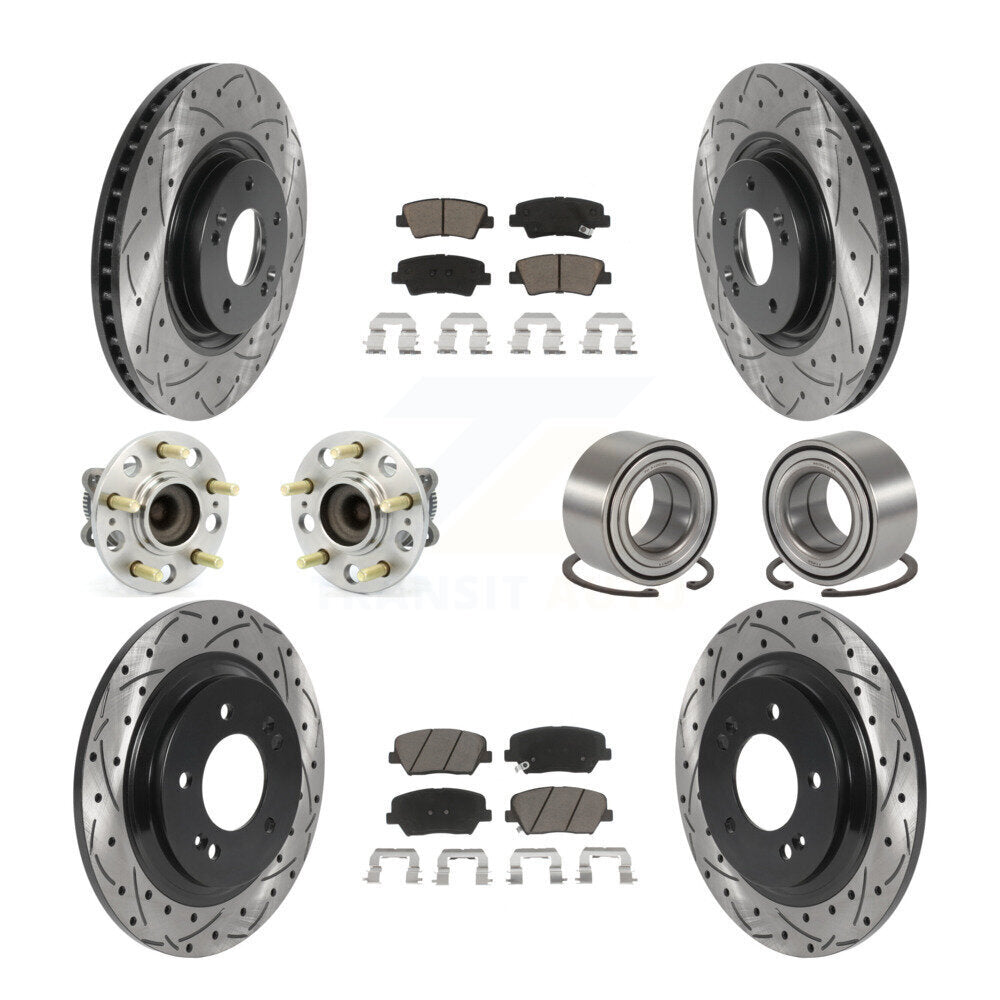 Kit de plaquettes de Rotor de frein, roulement de moyeu avant et arrière (10 pièces) pour Hyundai Azera Limite