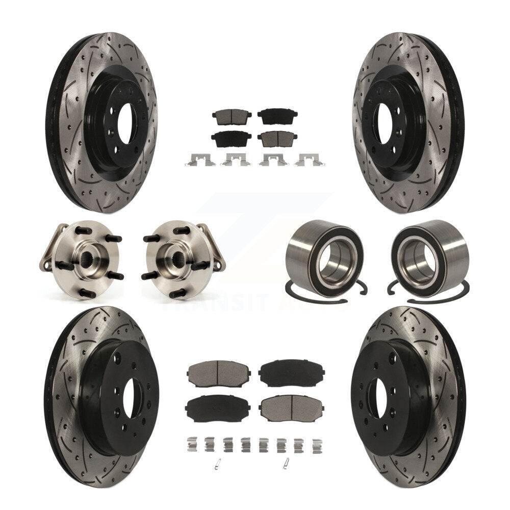 Kit de plaquettes de rotor de frein, roulement de moyeu avant et arrière (10 pièces) pour Mazda CX-9 AW 07-15