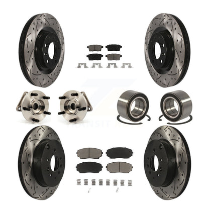 Kit de plaquettes de rotor de frein, roulement de moyeu avant et arrière (10 pièces) pour Mazda CX-9 AW 07-15