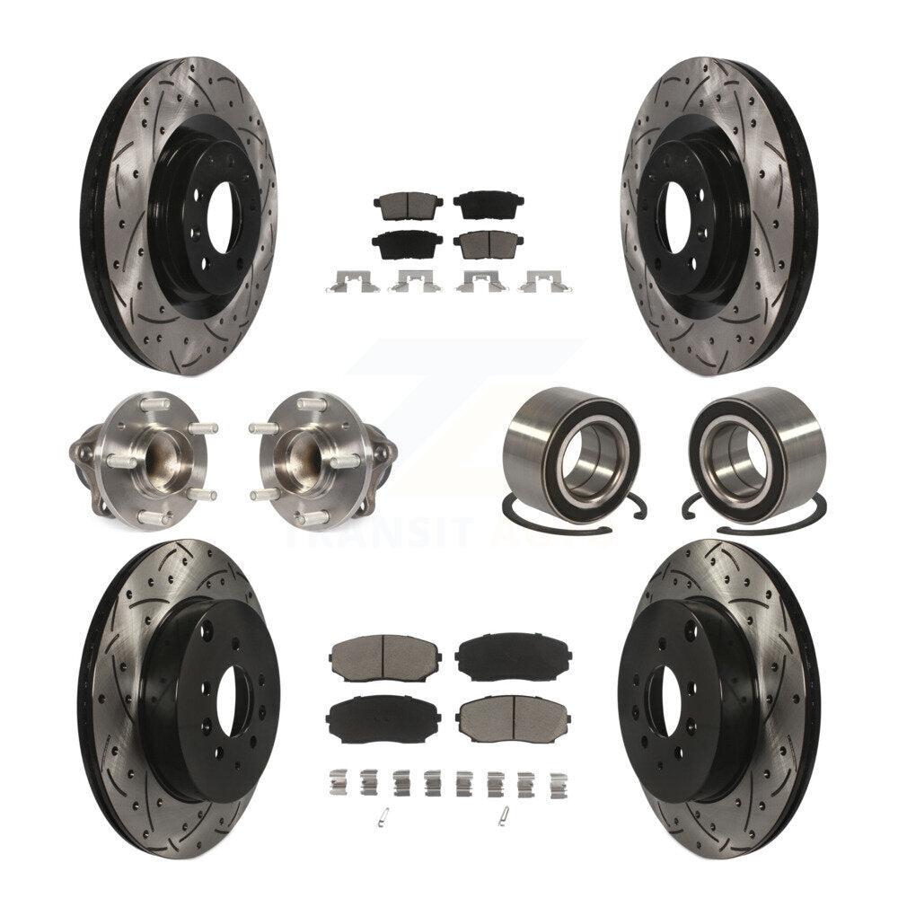Kit de plaquettes de rotor de frein, roulement de moyeu avant et arrière (10 pièces) pour Mazda CX-9 FW 07-15