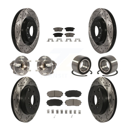 Kit de plaquettes de rotor de frein, roulement de moyeu avant et arrière (10 pièces) pour Mazda CX-9 FW 07-15