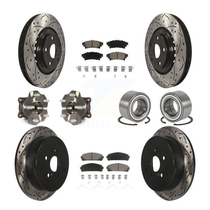 Kit de rotor et de plaquettes de frein revêtus de roulement de moyeu avant et arrière (10 pièces) pour Toyota Highlande