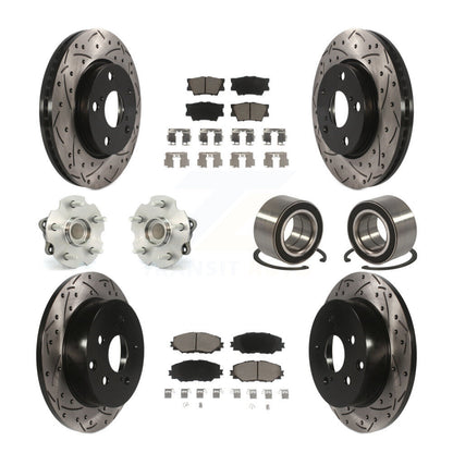 Kit de rotor et de plaquettes de frein revêtus de roulement de moyeu avant et arrière (10 pièces) pour Lexus HS250 2010
