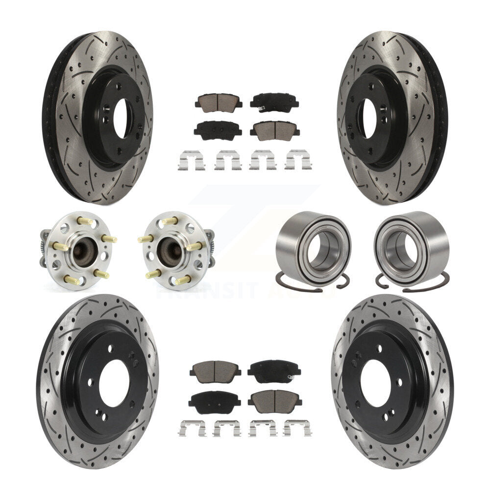Kit de plaquettes de rotor de frein, roulement de moyeu avant et arrière (10 pièces) pour Kia Optima 2.4 13-15
