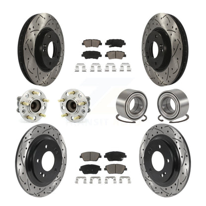 Kit de plaquettes de rotor de frein, roulement de moyeu avant et arrière (10 pièces) pour Kia Optima 2.4 13-15
