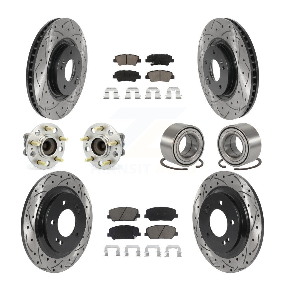 Kit de plaquettes de rotor de frein, roulement de moyeu avant et arrière (10 pièces) pour Kia Optima 2.0 13-15