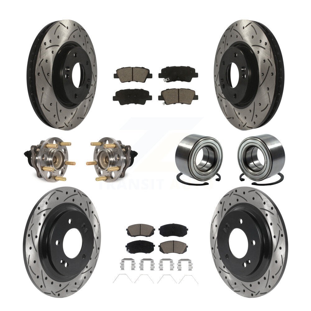 Kit de plaquettes de rotor de frein, roulement de moyeu avant et arrière (10 pièces) pour Kia Soul E 2017 – 2019