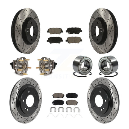 Kit de plaquettes de rotor de frein, roulement de moyeu avant et arrière (10 pièces) pour Kia Soul E 2017 – 2019