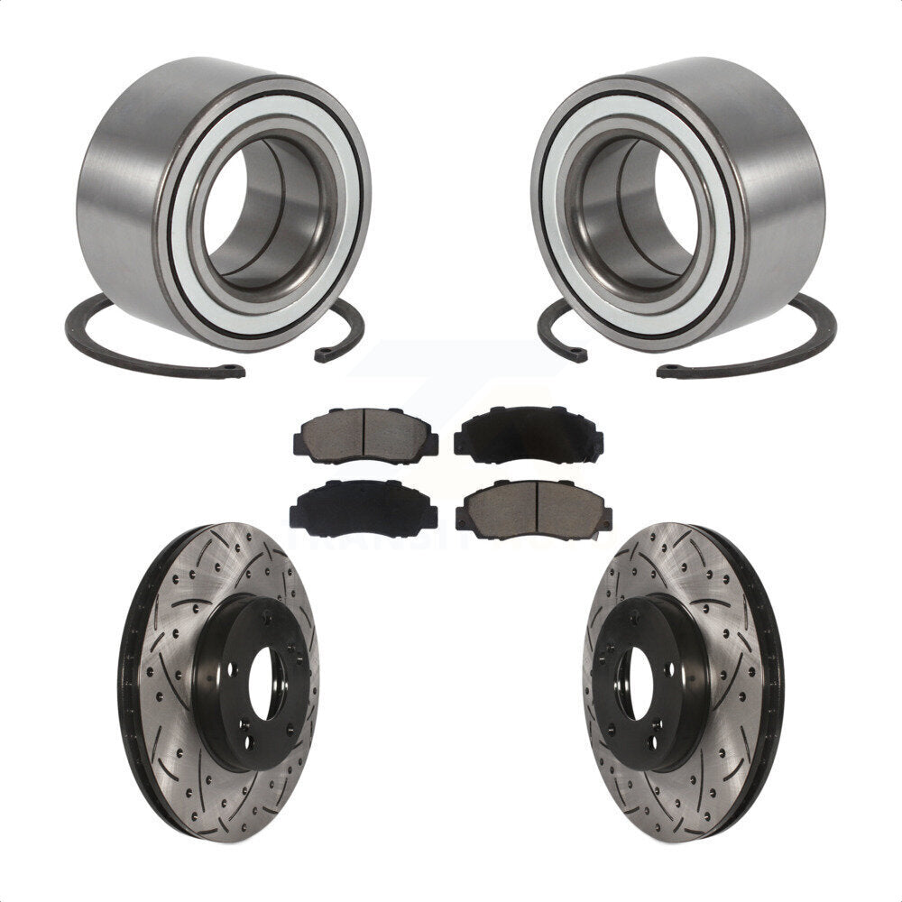 Kit de plaquettes de Rotor de frein, roulement de roue avant, fente percée, pour Honda Accord 3.0 98-02